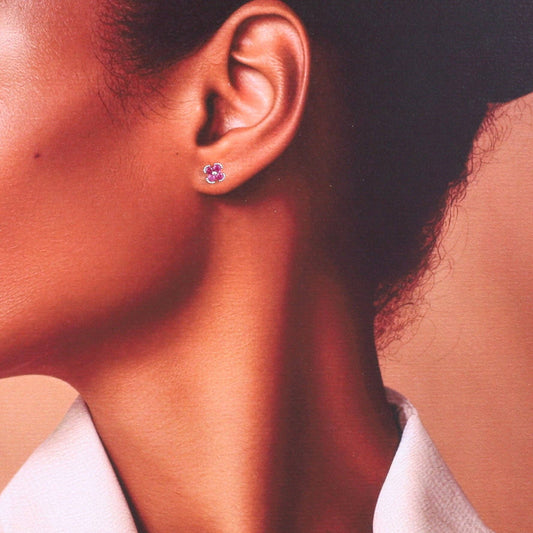 Attic Creations | Little Flower Just For You | Gold Gem Flower Stud Earrings