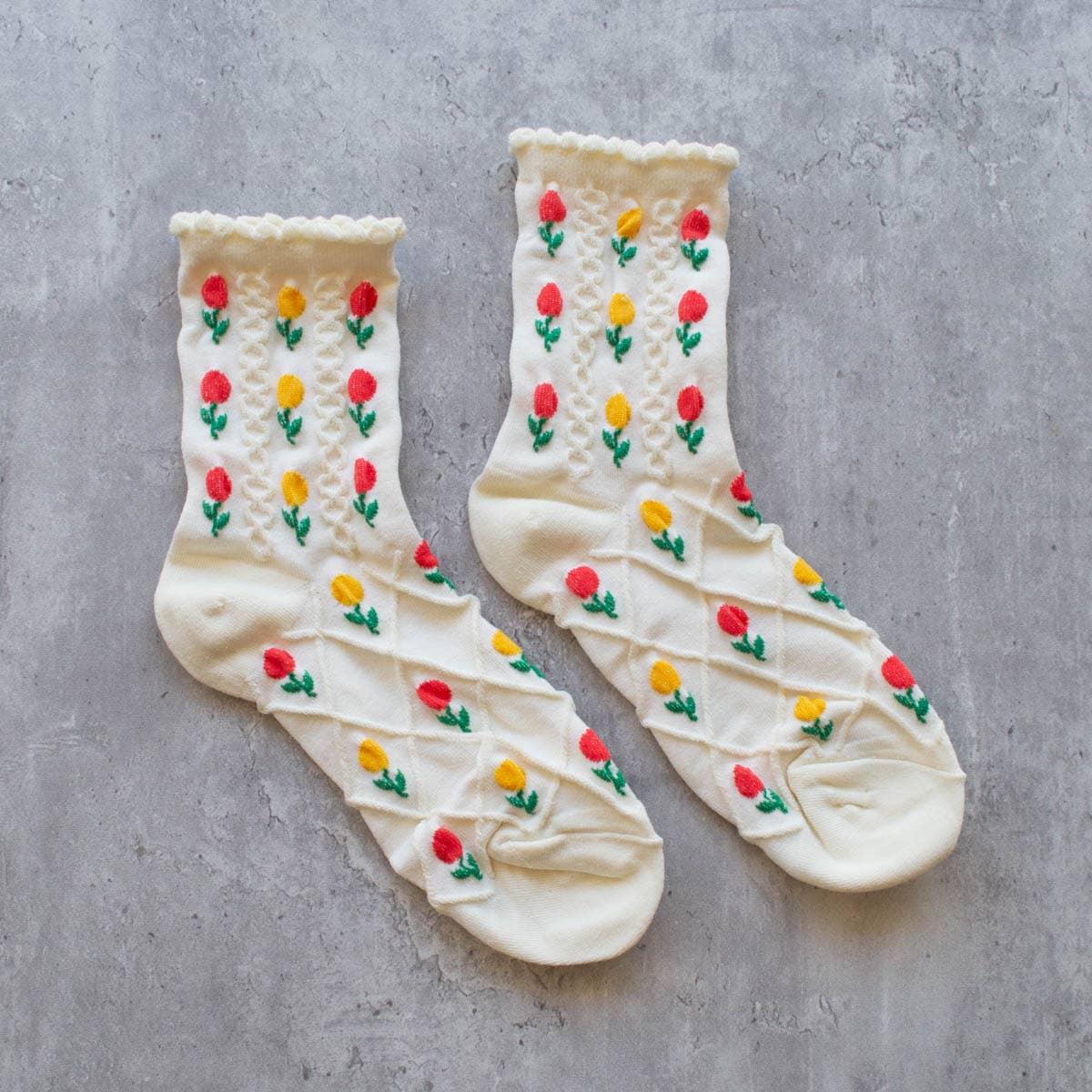 Tiepology | Tulip Flower Coral | Socks