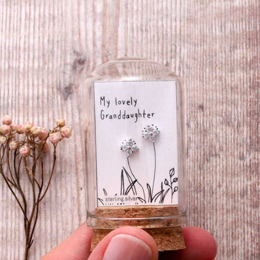 Attic Creations | My Lovely Granddaughter | Sparkle Stud Earrings Silver