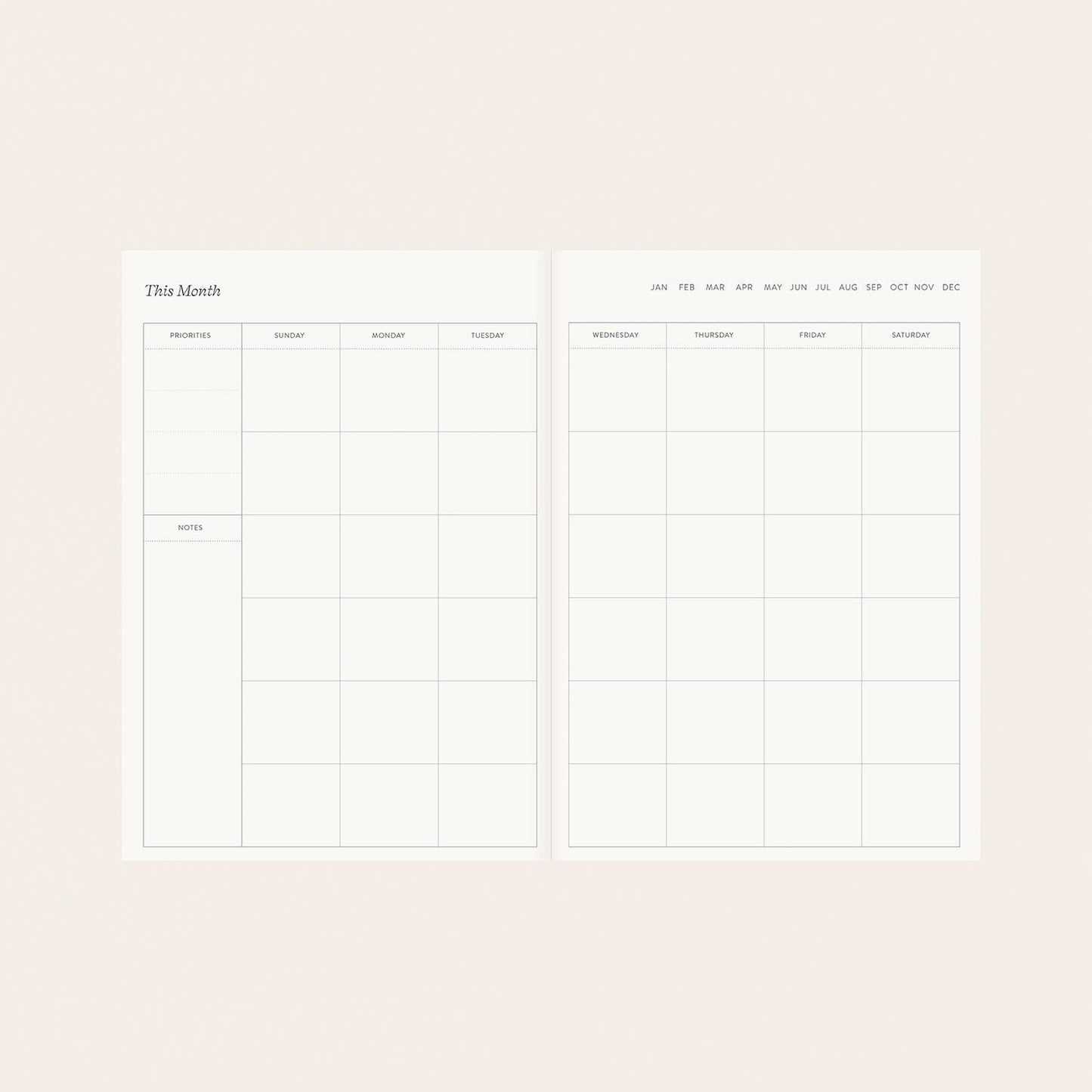 Botanica Paper Co | Garden Flora | Linen-Bound Undated Planner