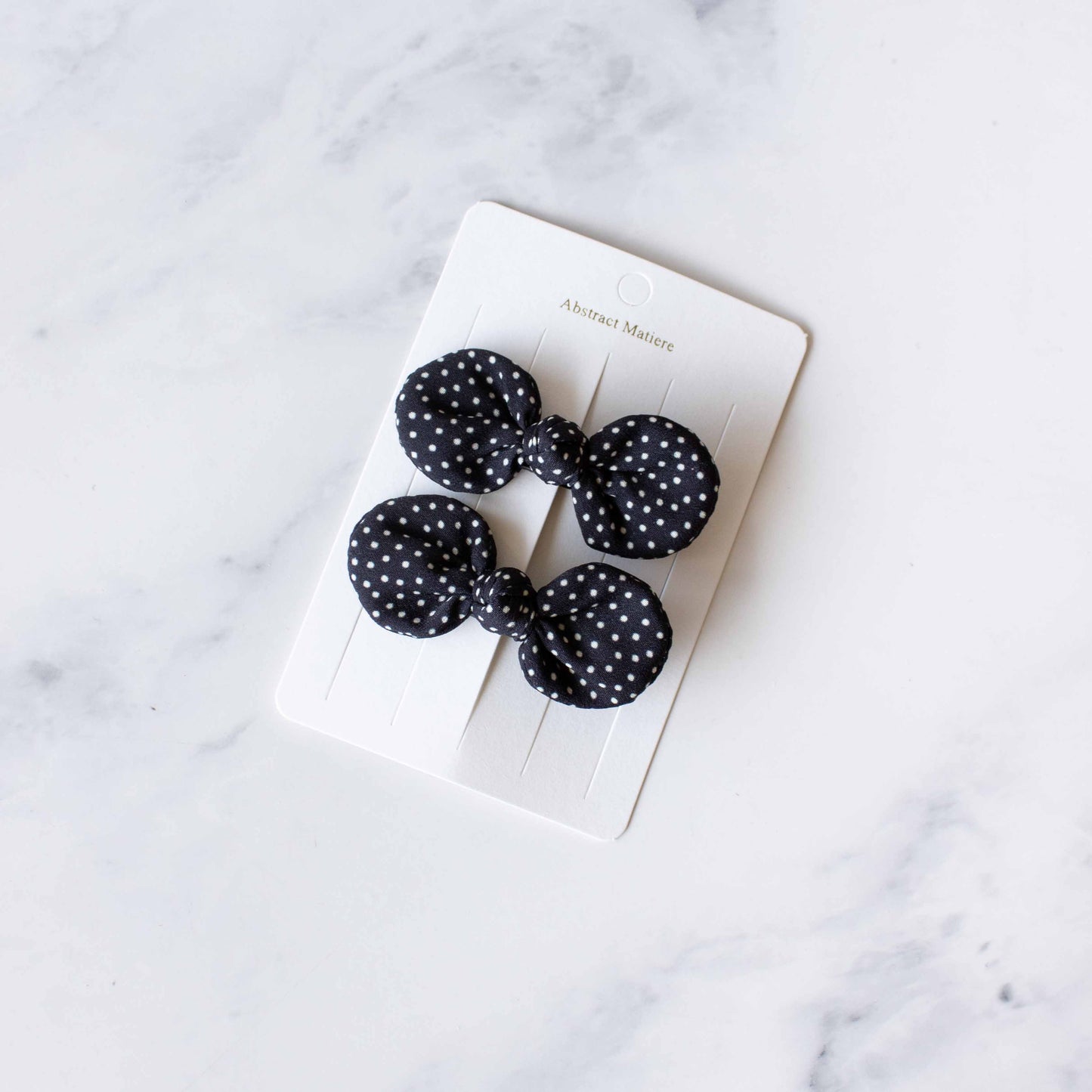 Tiepology |Tiny Polkadots Round Bow Hair Pin | Lime/ Orange Dot