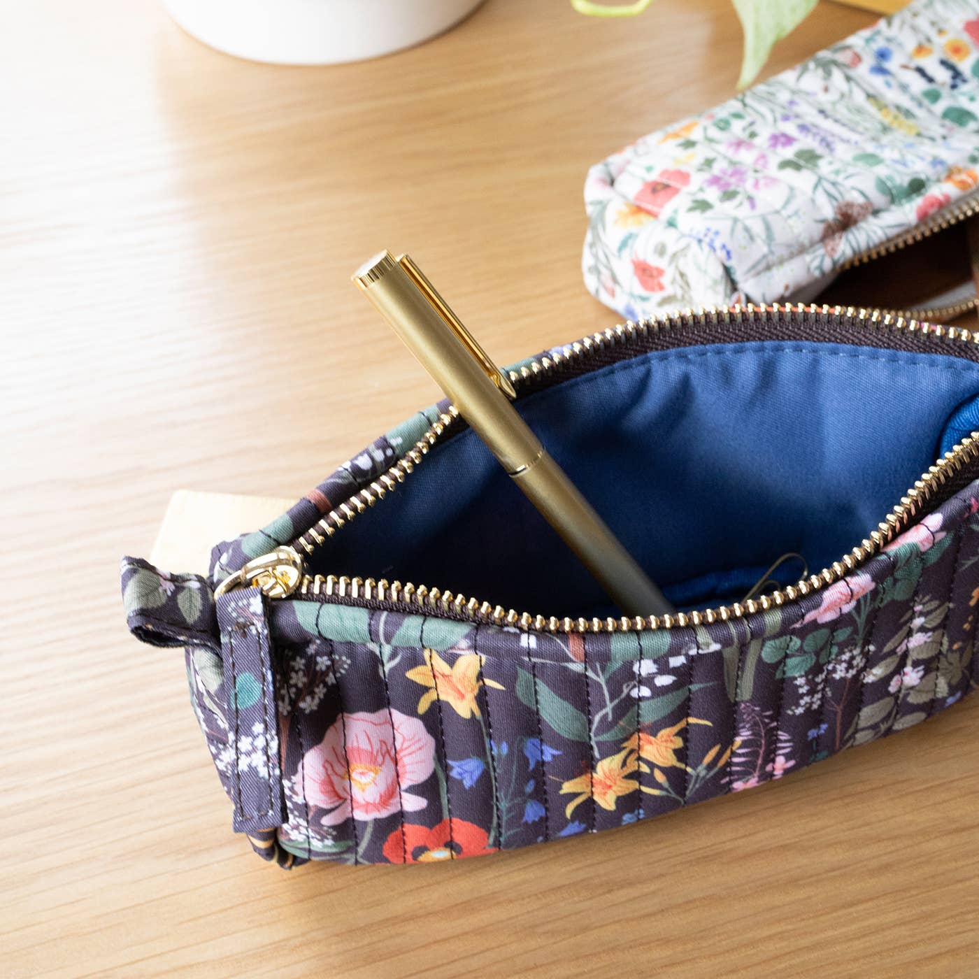Botanica Paper Co | Wild Flowers | Cotton Quilted Pencil Pouch