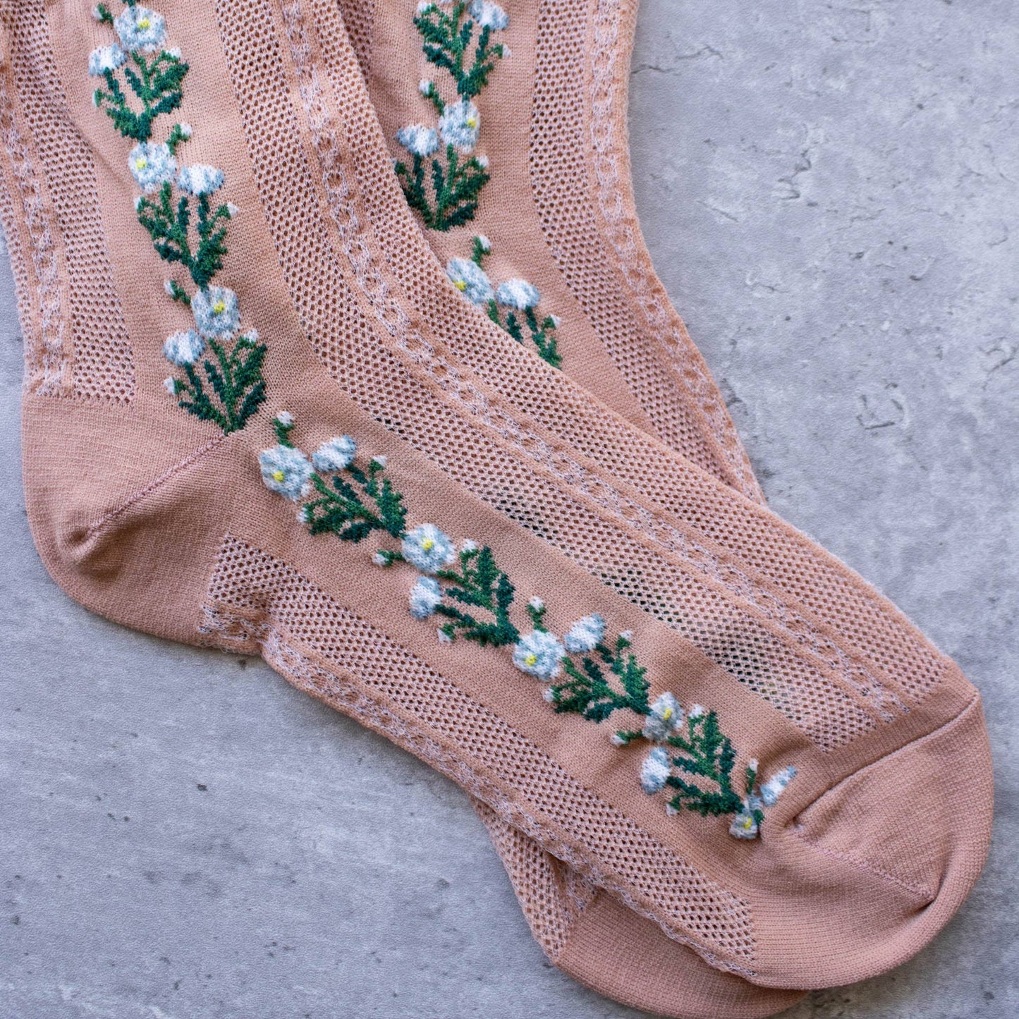 Tiepology | Floral Mesh Pink | Socks
