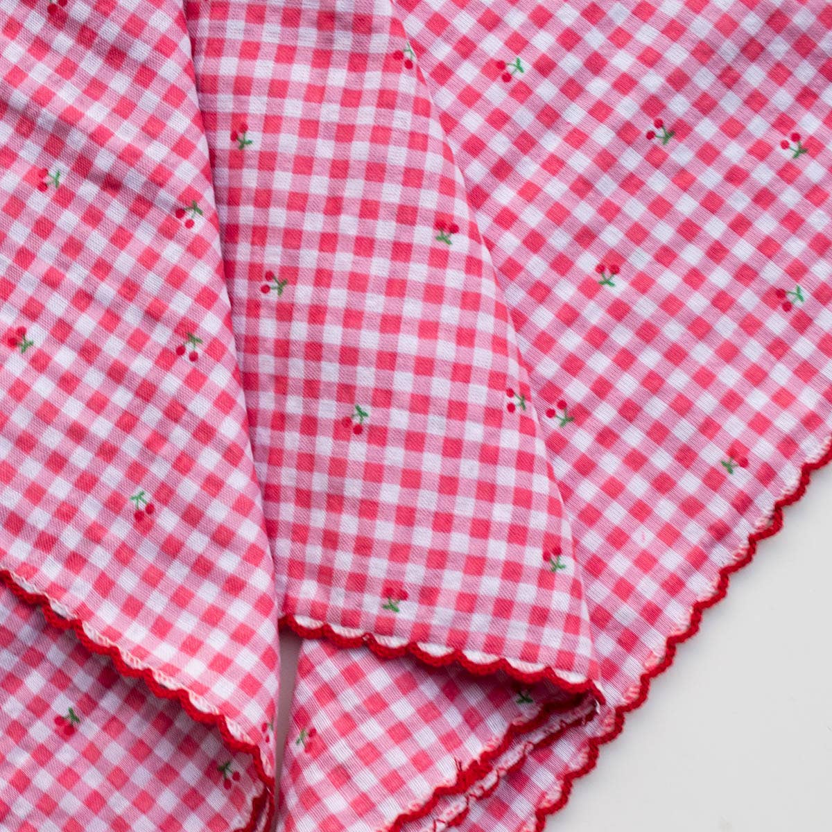 Tiepology | Cottage Mini Checker With Cherry Denim | Scarf