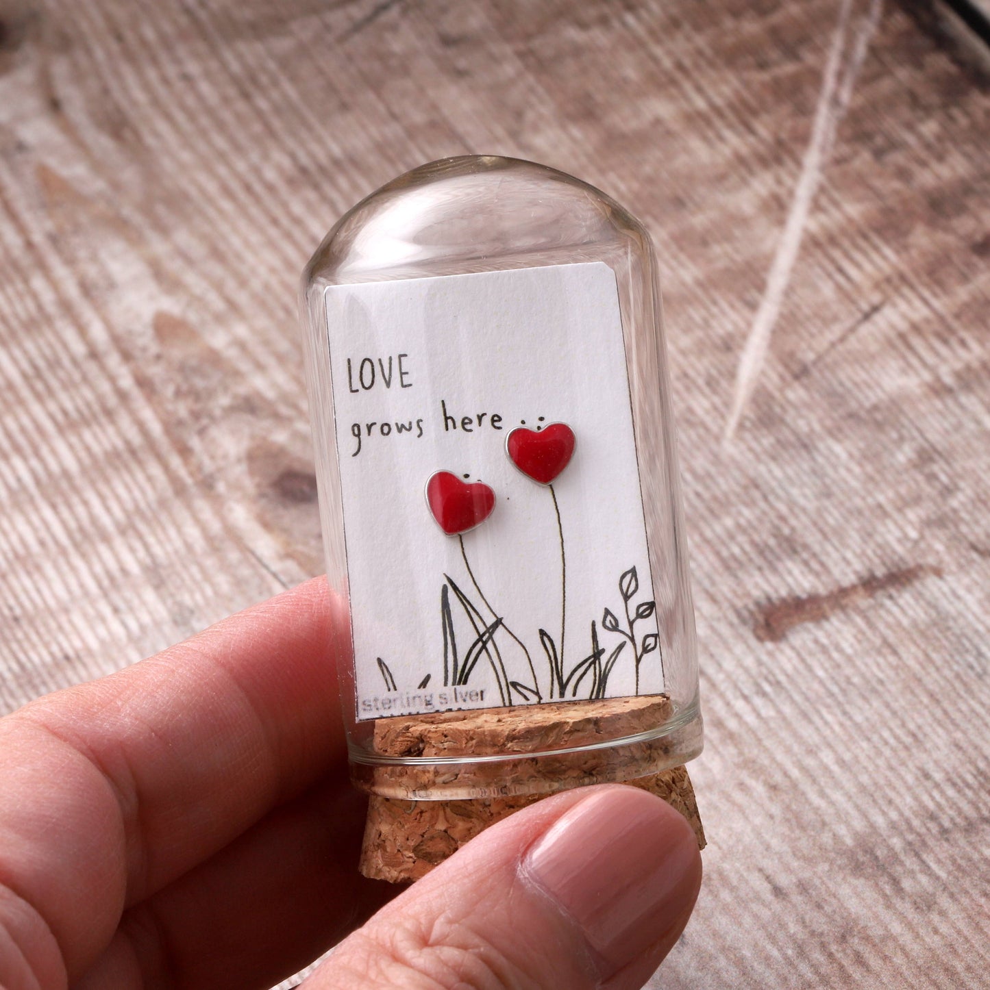 Attic Creations | Love Grows Here | Red Heart Stud Earrings