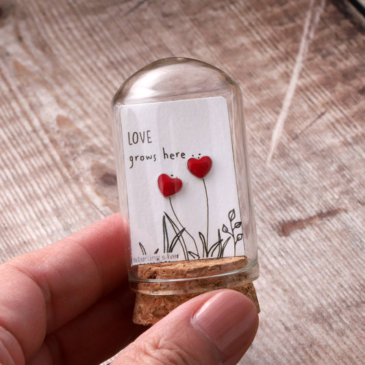 Attic Creations | Love Grows Here | Red Heart Stud Earrings