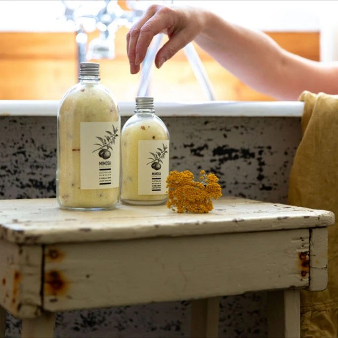 Mimosa Botanicals | Australian Mandarin & Vanilla Bean Bath Soak French Apothecary | 500g Bottle