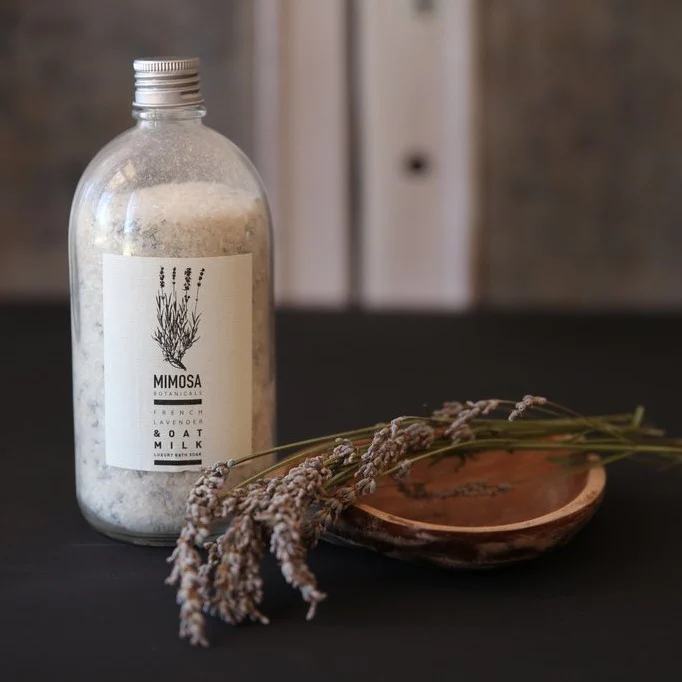 Mimosa Botanicals | French Lavender & Oat Milk Bath Soak French Apothecary | 500g Bottle