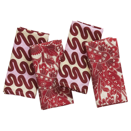 Sage x Clare | Lucia Napkin Set | Crimson