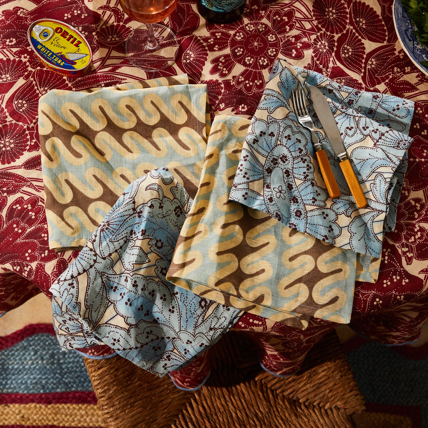 Sage x Clare | Lucia Napkin Set | Cerulean