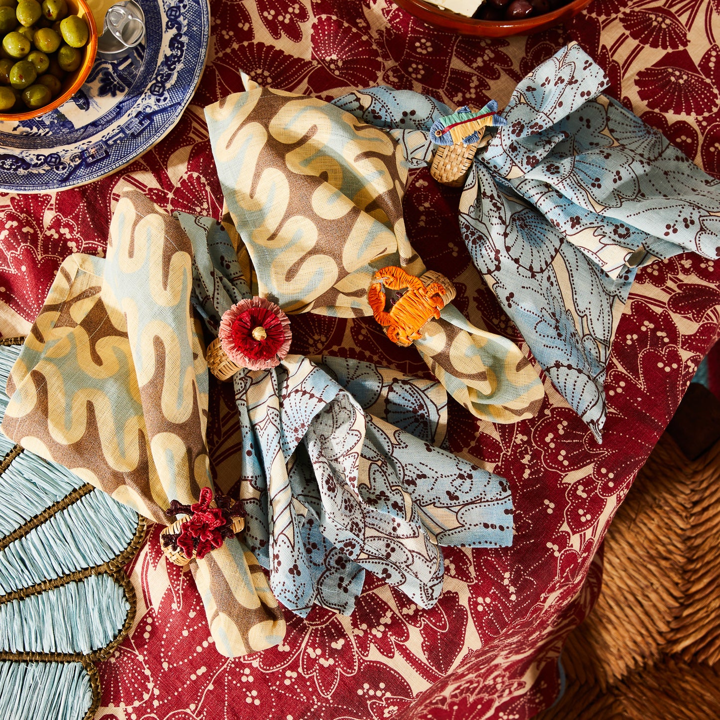 Sage x Clare | Lucia Napkin Set | Cerulean