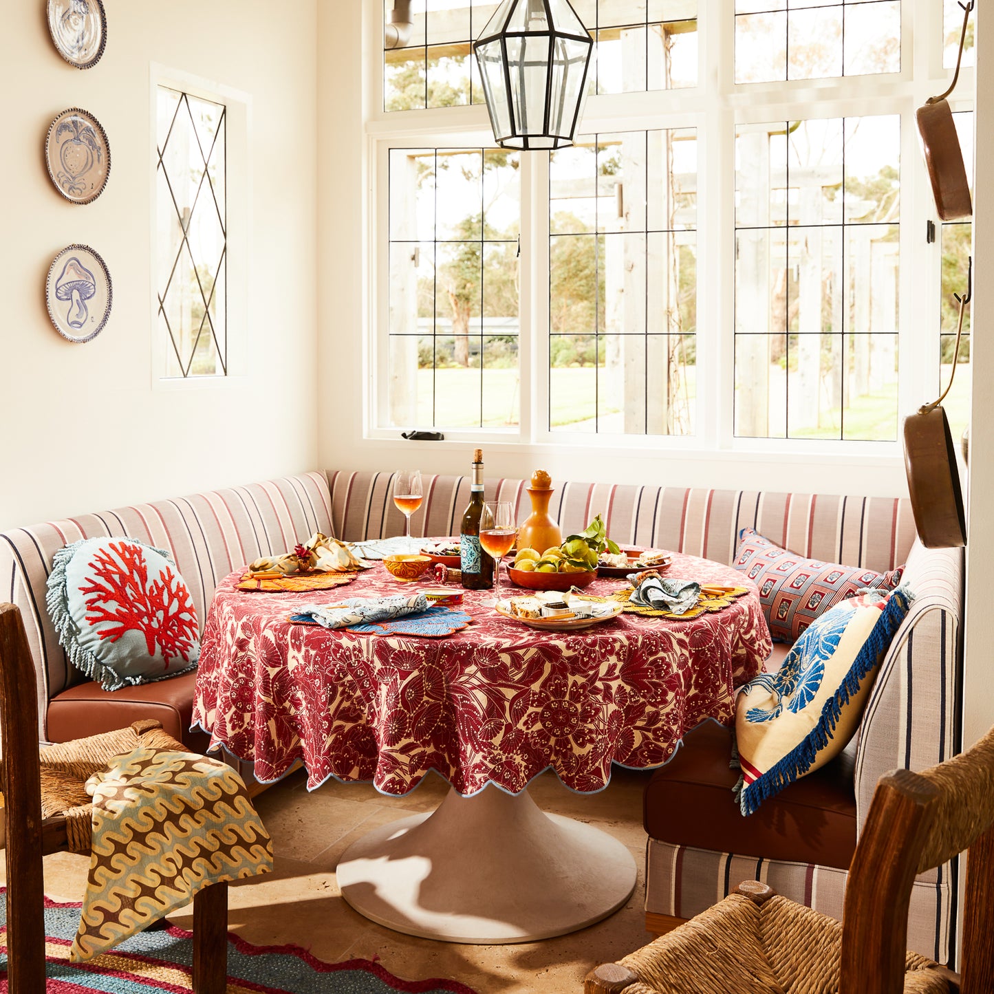 Sage x Clare | Lucia Round Table Cloth | Crimson