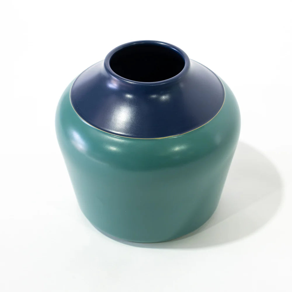 BisonHome | Duo Vase | Medium | Teal & Midnight